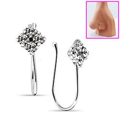 Clip on Nose Ring , Indian Nose Clip ,fake Silver Nose Piercing, Non ...