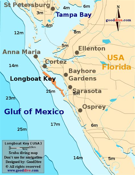 Longboat Key Map - GoodDive.com