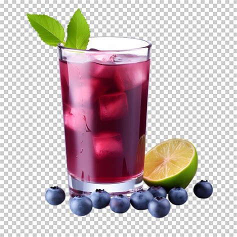 Premium PSD | Delicious blueberry smoothie on transparent background