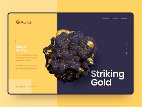 an image of a website page with gold foil on it and the title striking gold