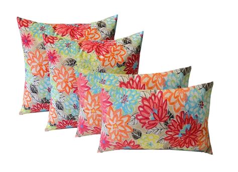 RSH Décor Indoor Outdoor Set of 4 Square Throw Pillows Weather ...