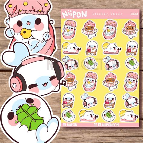 Seal care sticker sheet kawaii anime stickers self care | Etsy