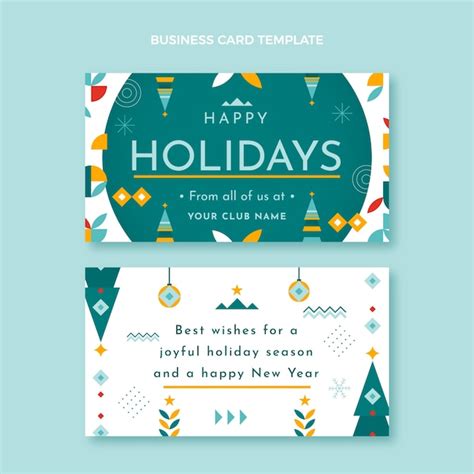 Free Vector | Flat business christmas cards template