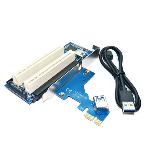 PCI-Express PCI-e to PCI Adapter Card PCIe to Dual Pci Slot Expansion ...