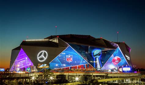 The Jewel Of Atlanta Mercedes- Benz Stadium Super Bowl L111 Atlanta Night Art Photograph by Reid ...