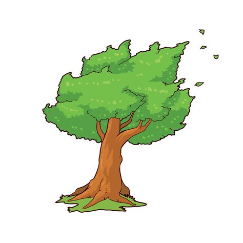 wind blowing tree vector illustration 25753441 Vector Art at Vecteezy