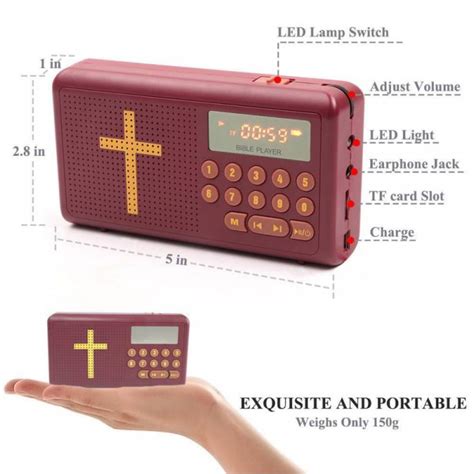 Buy Rechargeable Audio Player Electronic Bible Talking King James Version Bible Audio Player ...