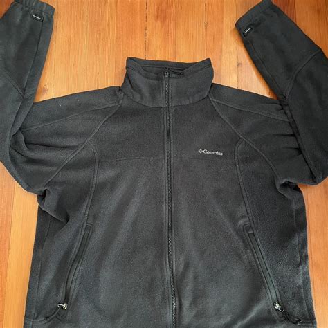 Black Columbia fleece jacket XL Two small holes in... - Depop