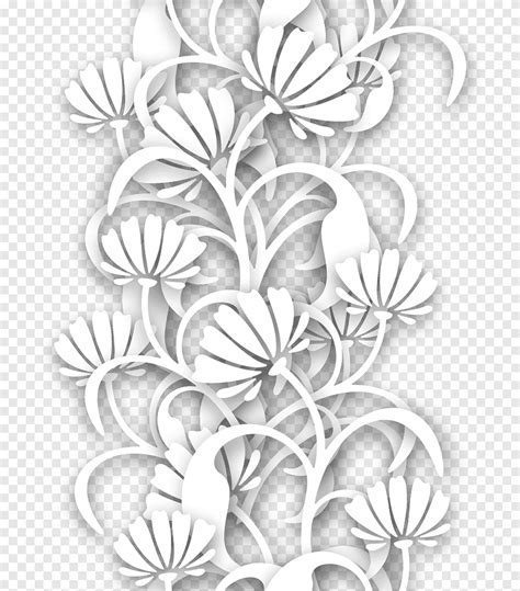 Seamless, white flowers pattern, png | PNGEgg