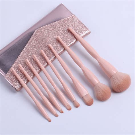 Nylon Fiber Face Foundation Brush , Compact Powder Brush Gray Straight Design