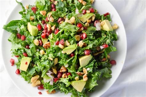 Pomegranate, Kale, and Avocado Salad - Sassy Eats