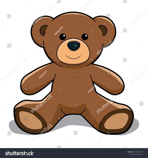 Vector Cartoon Brown Teddy Bear Stock Vector (Royalty Free) 1707007510 ...