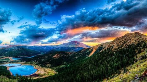 Download Wallpaper 1920x1080 Sunset, Mountain, Lake, Landscape Full HD ...