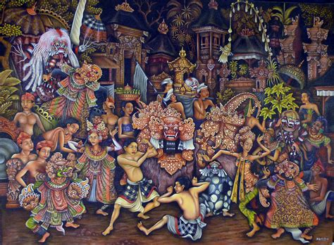 Hand painting Balinese Bali Barong Dance Intricate | eBay