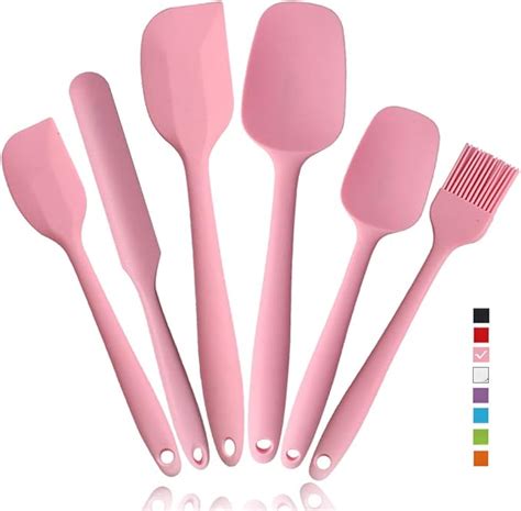 Amazon.com: Heat Resistant Silicone Spatulas Set 6pcs, Seamless Design ...