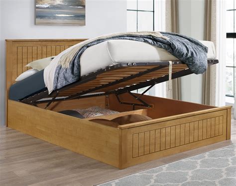 Fairmont Oak Wooden Ottoman Storage Bed