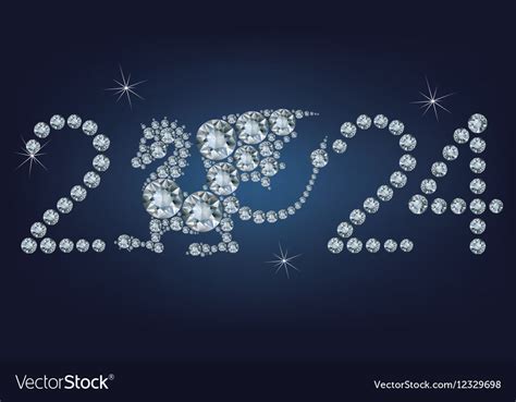 Happy new year 2024 creative greeting card Vector Image