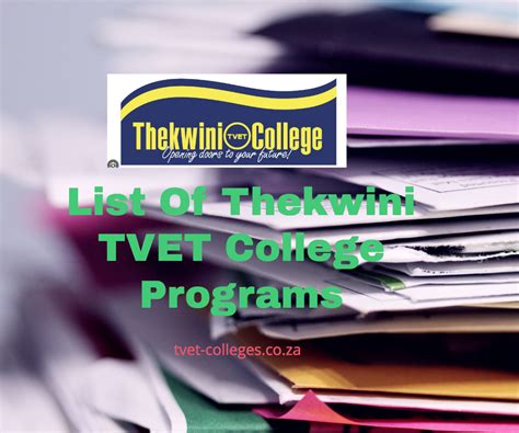 List Of Thekwini TVET College Programs - TVET Colleges