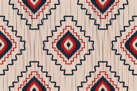 Fabric Mexican style. Ikat seamless pattern traditional. Design for background, wallpaper ...