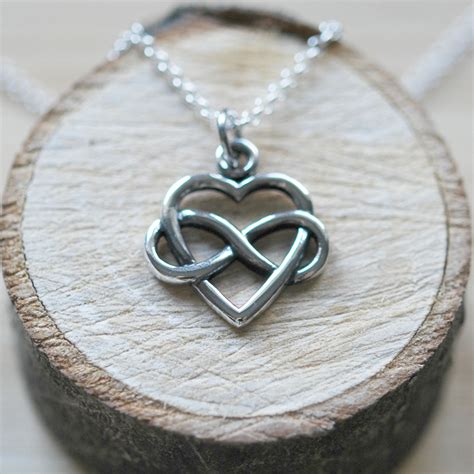 Infinity heart necklace, sterling silver heart pendant, wedding ...