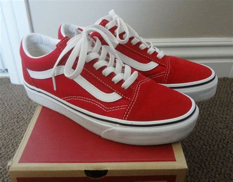 Vans Old Skool Unisex Shoes with Original Box - VN0A4BV5JV6 Color: Racing Red / True White Size ...