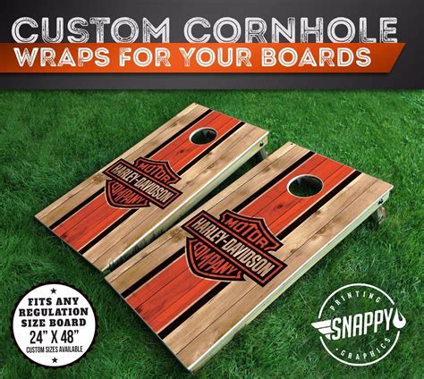 Cornhole Bag Toss 79791: Harley Davidson Faux Wood - Cornhole Decals ...