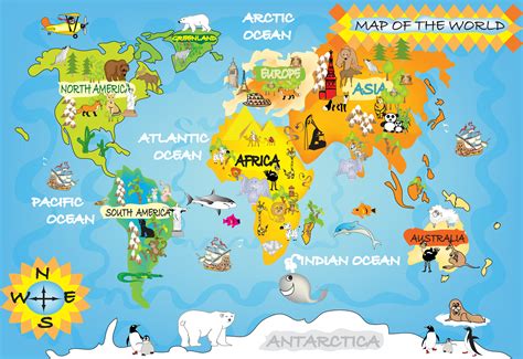 Kids World Map Within World Maps For | Kids world map, World map ...