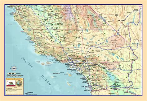 Southern California Wall Map Printable Maps | The Best Porn Website