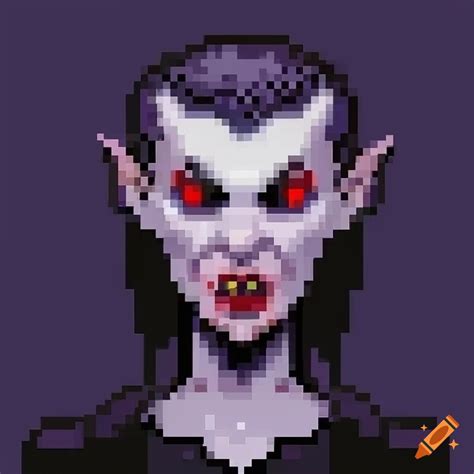 Pixel art of a vampire on Craiyon