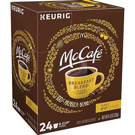 McCafe® Breakfast Blend Coffee, Keurig® K-Cup® Pods, Light Roast, 24/Box (5000201384) at Staples