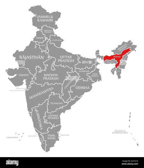 Assam india map hi-res stock photography and images - Alamy