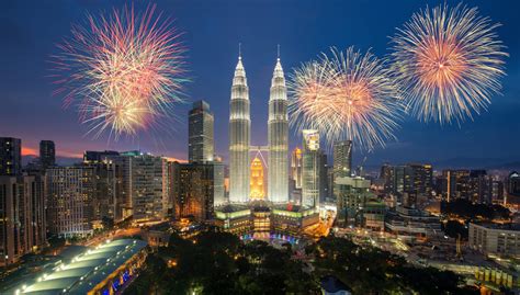 Download Kuala Lumpur City Malaysia Colorful Photography Fireworks HD Wallpaper by Prasit Rodphan