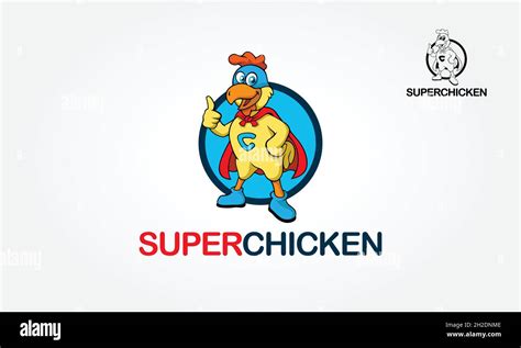 Super Chicken Logo Cartoon Character. Vector illustration with simple gradients, vector logo ...