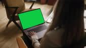 Working From Home Chroma Key Green Screen On The Laptop 4K Stock Video - Download Video Clip Now ...