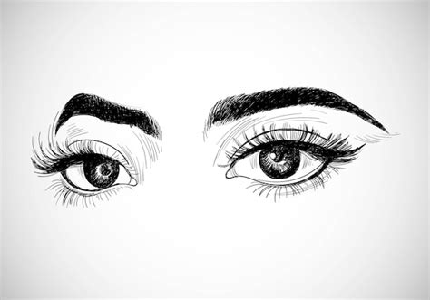 Free Vector | Beautiful Hand drawn women eyes sketch design