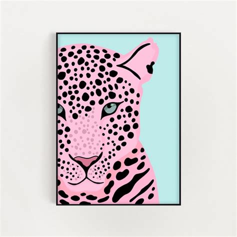 Pink Leopard Print / Bedroom Print / Pastel / Wall Decor / - Etsy