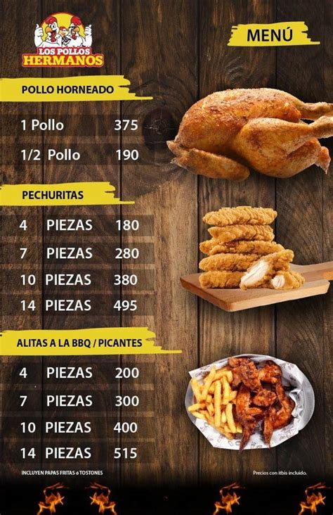 Menu at Los Pollos Hermanos restaurant, Santo Domingo