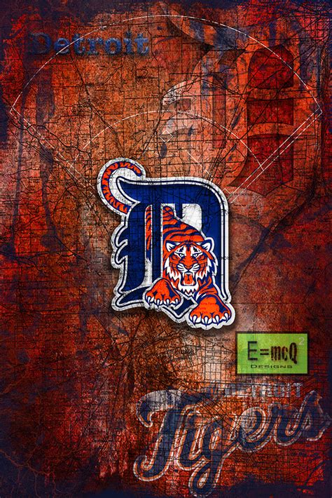 Detroit Tigers Poster, Detroit Tigers Artwork Gift, Tigers Layered Man ...