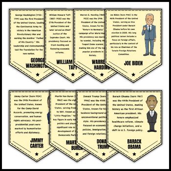 American Presidents Biography Pennants Bulletin Board February ...