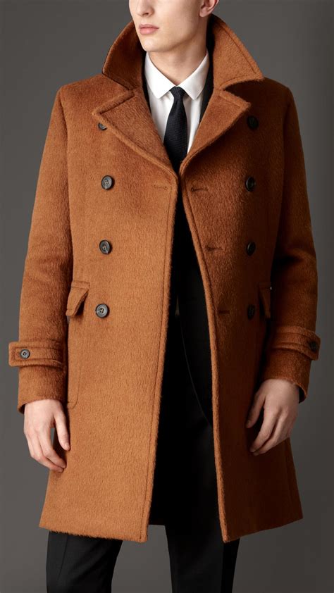 Lyst - Burberry Doublebreasted Virgin Wool Alpaca Coat in Brown for Men