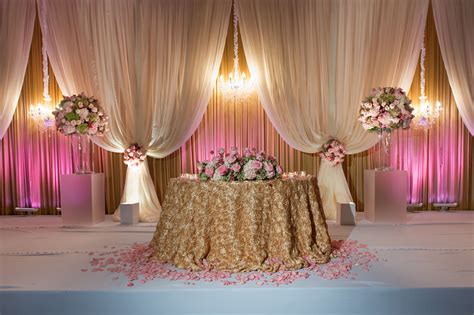 Pink and Gold Reception Decor