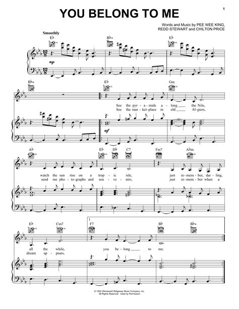 You Belong To Me | Sheet Music Direct