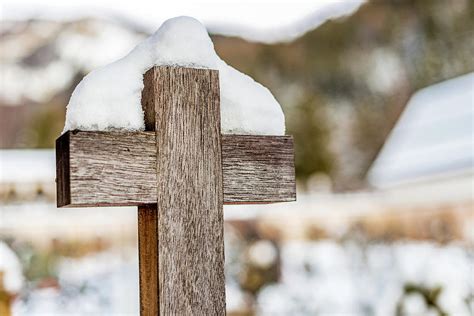 Standing Cross Covered By Snow Photograph by Vivida Photo PC