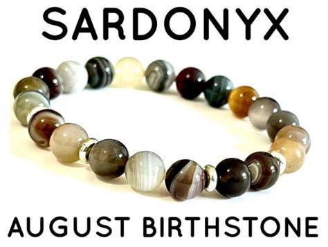 Sardonyx August Birthstone Bracelet Healing Crystals Natural - Etsy