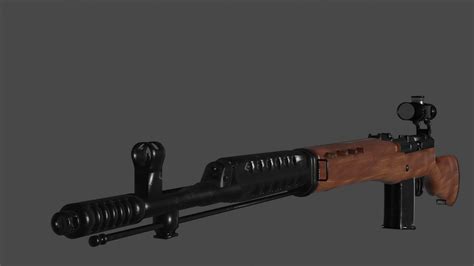 WWII SVT-40 with Detachable Scope and Bayonet 3D Model by Defer94