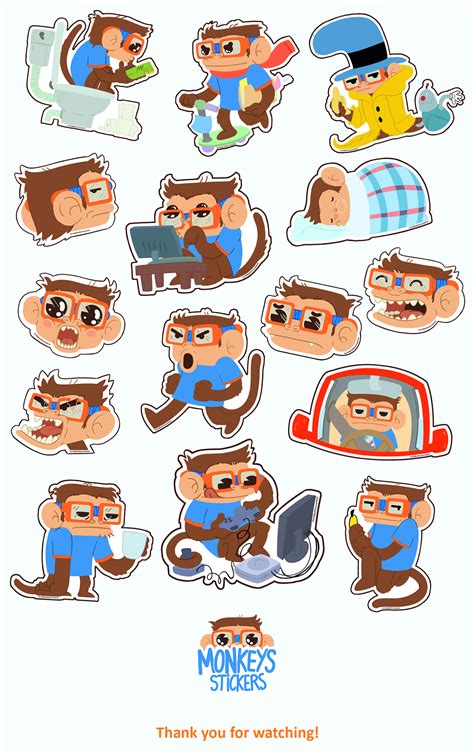 Monkeys Stickers for IMessage on Behance