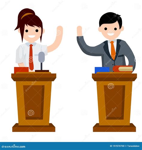 Presidential Debate. Political Election and Voting Stock Vector - Illustration of duel, meeting ...