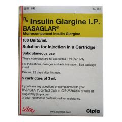 Basaglar 100IU Cartridge 3ml : Price, Uses, Side Effects | Netmeds