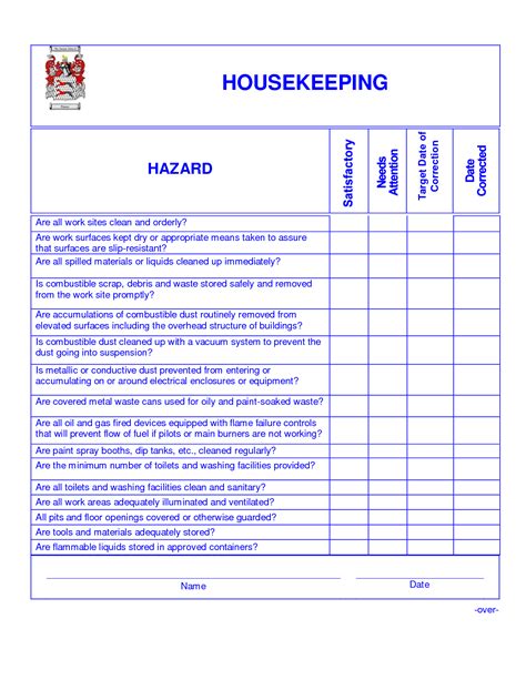 Hotel housekeeping checklist printable 9 free pdf printables – Artofit