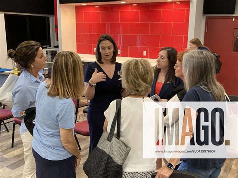 March 7, 2024: Florida Democratic Party Chair Nikki Fried, center, speaks with Democratic Party